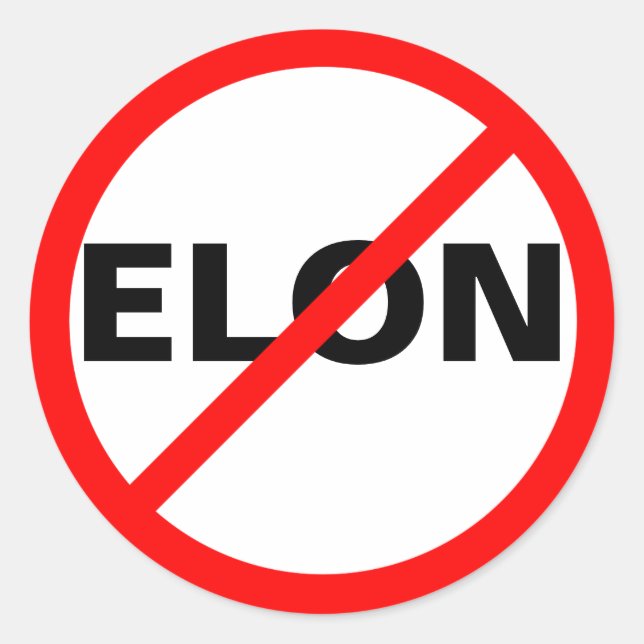 PEGATINA REDONDA "NO ELON" (Anverso)