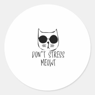 Pegatina Redonda no enfatizar el diseño de gatos motivacionales