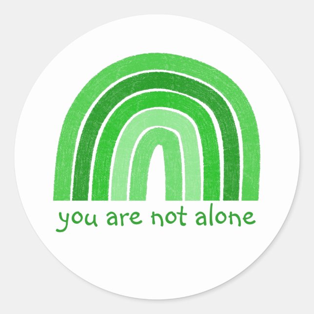 Pegatina Redonda No eres el único verde para la conciencia de la sa (Anverso)