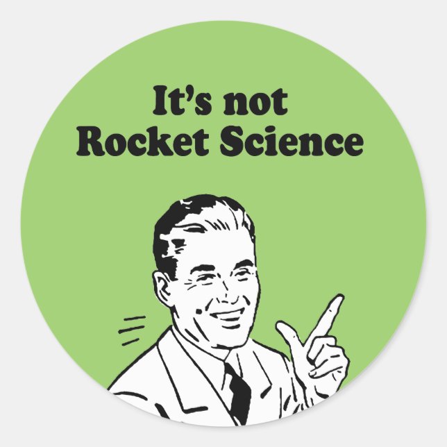 PEGATINA REDONDA NO ES CIENCIA DE COSECHAS (Anverso)