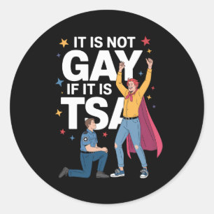 Pegatina Redonda No Es Gay Si Es Una Aerolínea De Seguridad Gracios