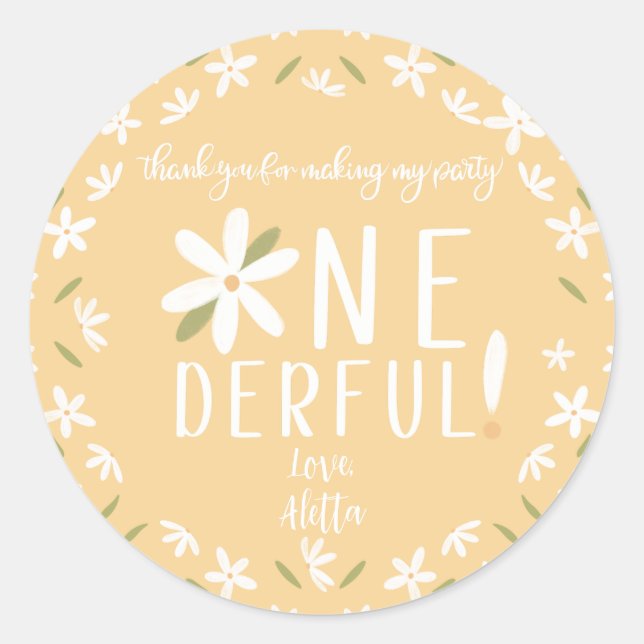 Pegatina Redonda ¿No es maravillosa Pegatinas del 1º B-Day? (Anverso)