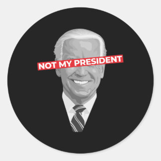 Pegatina Redonda No es mi presidente Joe Biden - Pro Donald Trump p