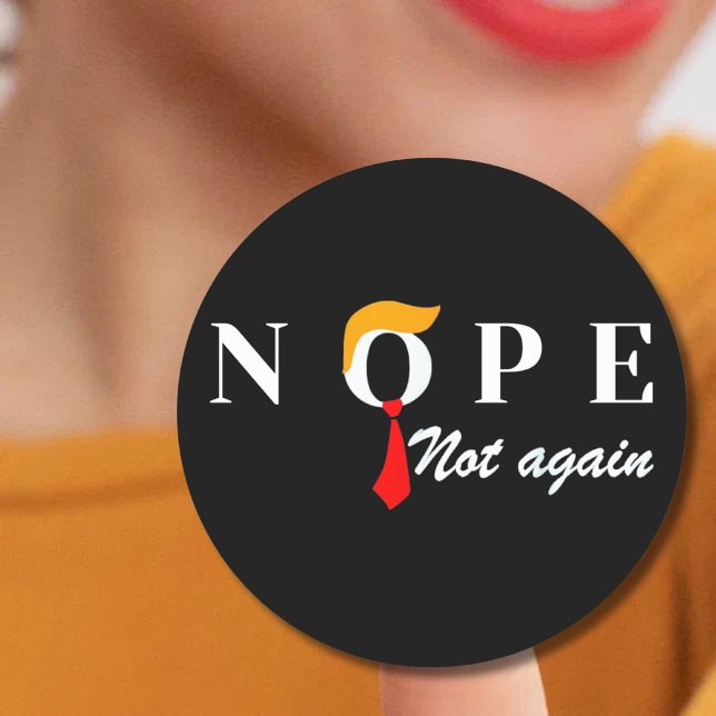 Pegatina Redonda No es nuevo divertido que Trump no vuelva a ser (Subido por el creador)