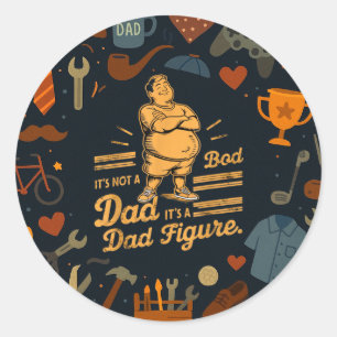 Pegatina Redonda No Es Un Bob Dad Es Un Papá Figura Padres Días