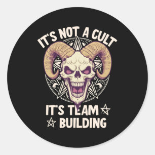 Pegatina Redonda No Es Un Culto, Es Construir Equipo.