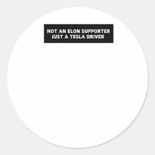 Pegatina Redonda No Es Un Partidario De Elon Sólo Un Taxista De Tes