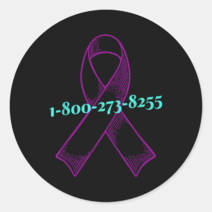 Pegatina Redonda No Estás Solo, Conciencia Suicida