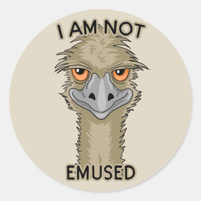 Pegatina Redonda No Estoy Confundido Con El Divertido Emu Pun | Bei (Anverso)