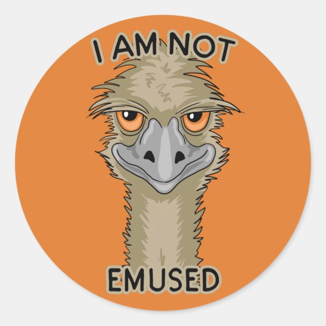 Pegatina Redonda No Estoy Confundido Con El Divertido Emu Pun | NAR (Anverso)