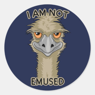 Pegatina Redonda No Estoy Confundido Con Emu Pun Gracioso