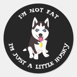 Pegatina Redonda No estoy gorda, solo soy un poco husky