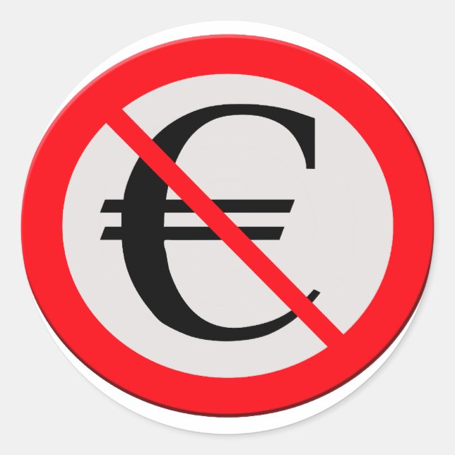 Pegatina Redonda No Euro (Anverso)
