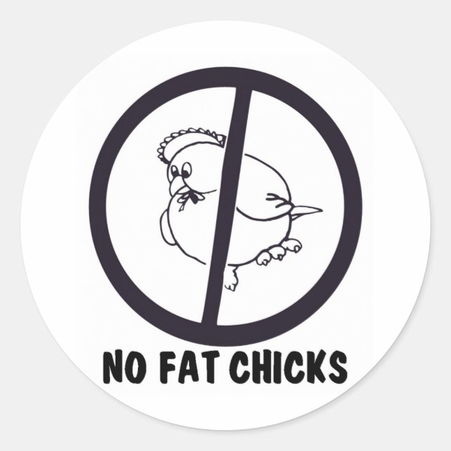 PEGATINA REDONDA NO-FAT-CHICKS-0995 (Anverso)