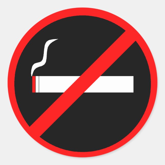 Pegatina Redonda No fumar (Anverso)