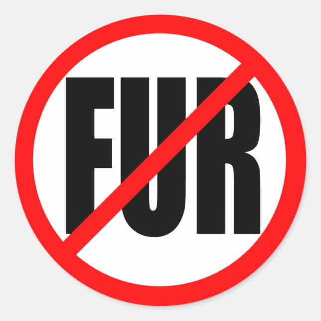 PEGATINA REDONDA "NO FUR" (Anverso)