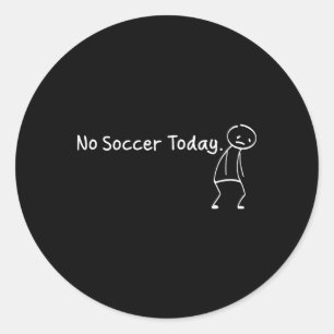 Pegatina Redonda No Fútbol Hoy Divertido Triste Stickman Futbolista