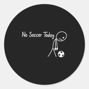 Pegatina Redonda No Fútbol Hoy Fútbol Triste Stickman Divertido 