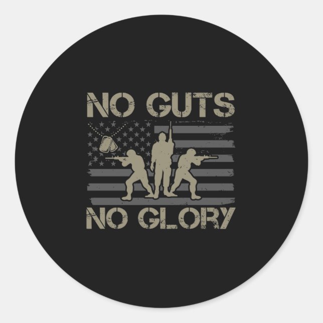 Pegatina Redonda No Guts No Glory (Anverso)