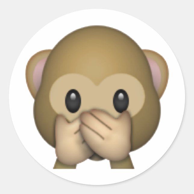Pegatina Redonda No hablar mal mono - Emoji (Anverso)