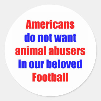 Pegatina Redonda No Hay Abusadores De Animales En El Fútbol