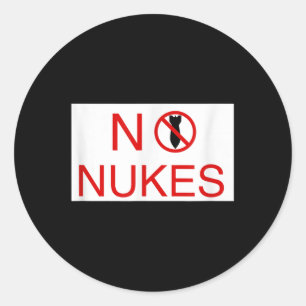 Pegatina Redonda No hay armas nucleares, por favor, contra la toma