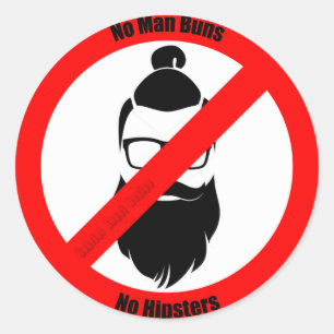 Pegatina Redonda No hay bollos de hombre ni hipsters