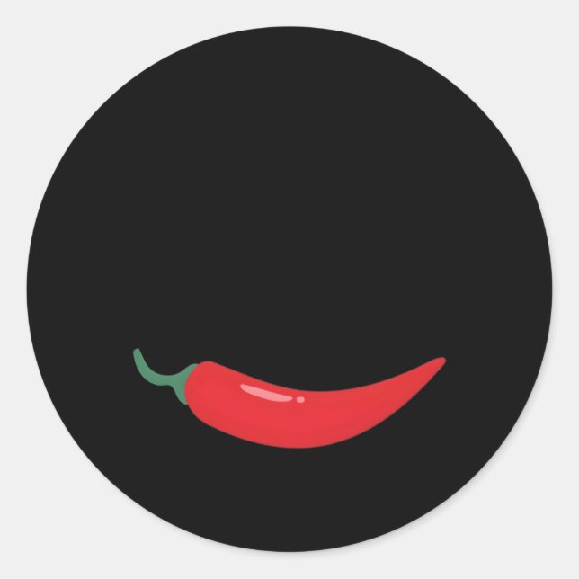 Pegatina Redonda No hay calor ni comida picante (Anverso)