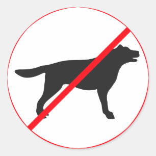 Pegatina Redonda ¡No Hay Entrada Para Los Perros!