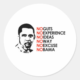 PEGATINA REDONDA NO HAY EXPERIENCIA, NO HAY OBAMA