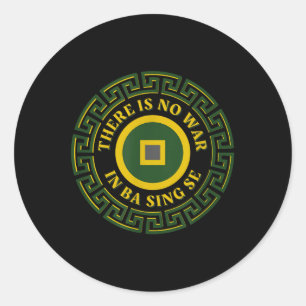 Pegatina Redonda No Hay Guerra En El Diseño De Monedas Asiáticas De