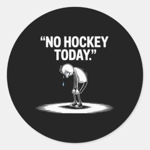 Pegatina Redonda No Hay Hockey Hoy (2)
