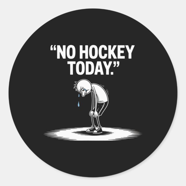 Pegatina Redonda No Hay Hockey Hoy (2)  (Anverso)