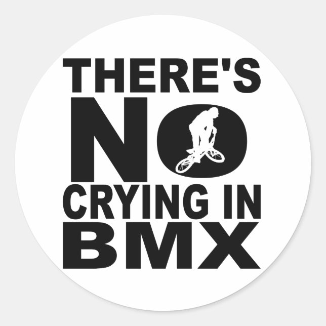 Pegatina Redonda No hay llanto en BMX (Anverso)
