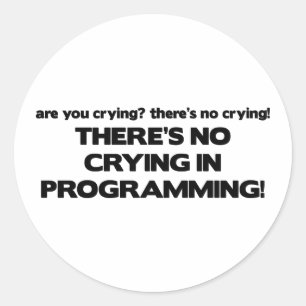 Pegatina Redonda No hay llanto en la programación