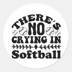 PEGATINA REDONDA NO HAY LLORES EN SOFTBALL