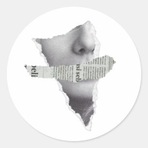 Pegatina Redonda No hay noticias aquí.bw