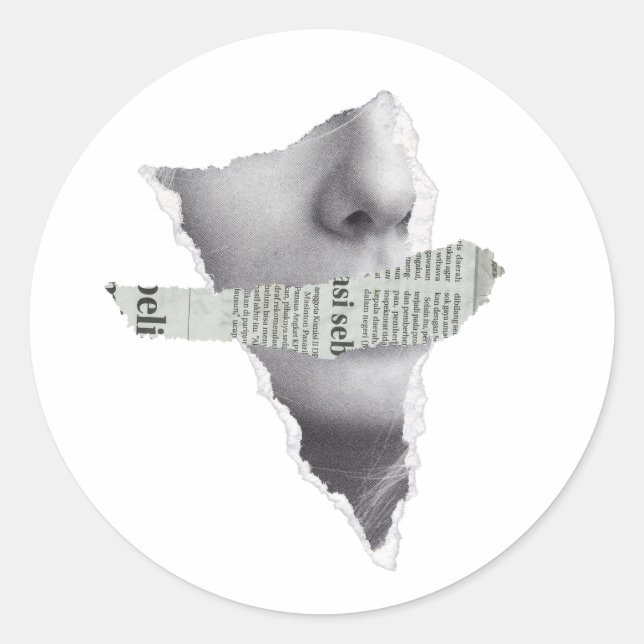 Pegatina Redonda No hay noticias aquí.bw (Anverso)