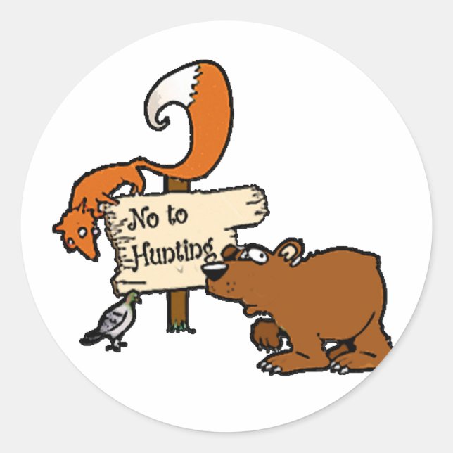 Pegatina Redonda No hay Pegatinas de caza (Anverso)