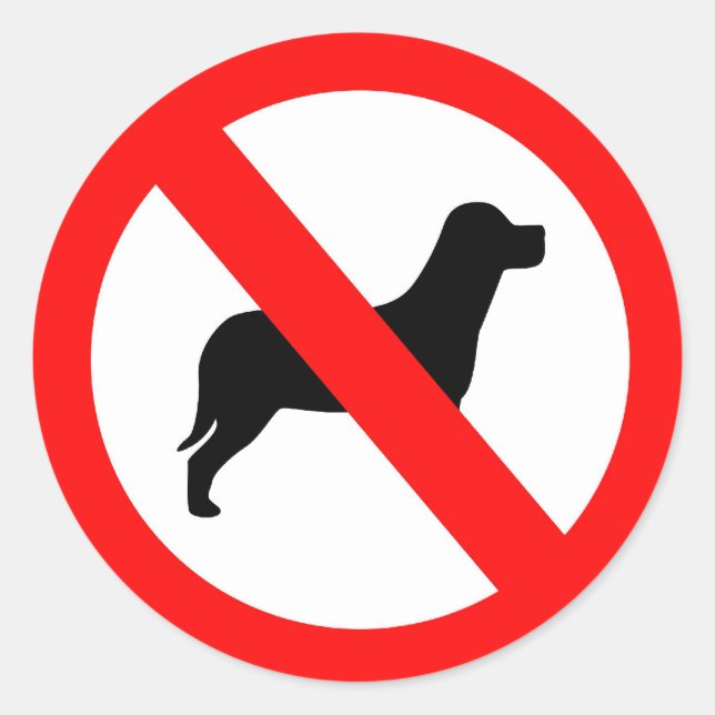 Pegatina Redonda No hay perros (Anverso)