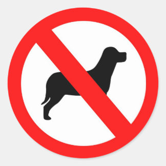 Pegatina Redonda No hay perros