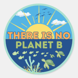 Pegatina Redonda No hay planeta B, el cambio climático