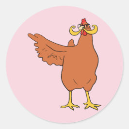 Pegatina Redonda No hay pollo aquí