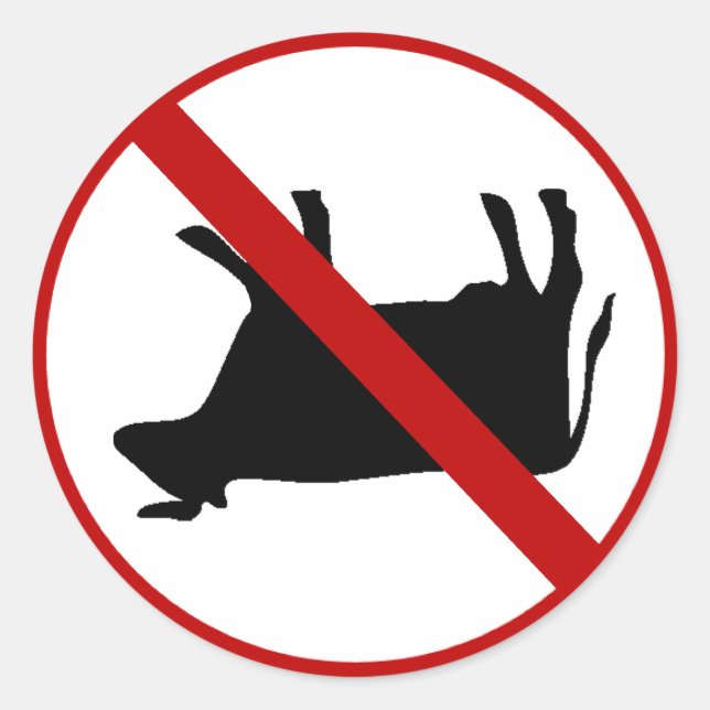 Pegatina Redonda ¡No hay propina de vaca! (Anverso)