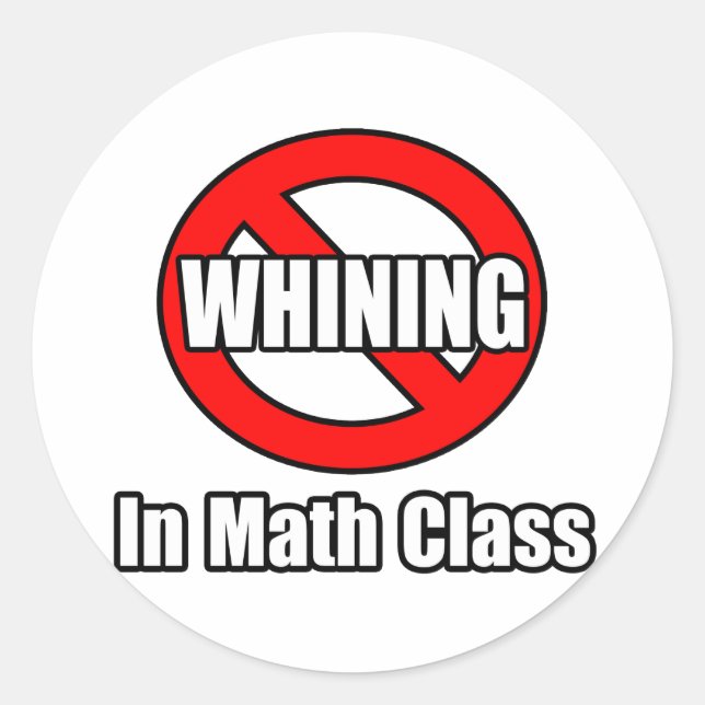 Pegatina Redonda No Hay Quebrantamientos En La Clase Math (Anverso)
