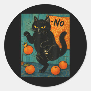 Pegatina Redonda No Hay Reyes En América Gato Negro Político Anti T