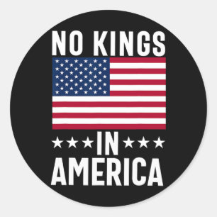 Pegatina Redonda No hay reyes en la bandera de Estados Unidos prote