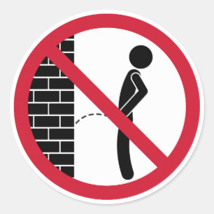 Pegatina Redonda No hay Rótulo prohibido por orinar