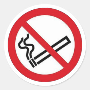 Pegatina Redonda No hay símbolo de fumador