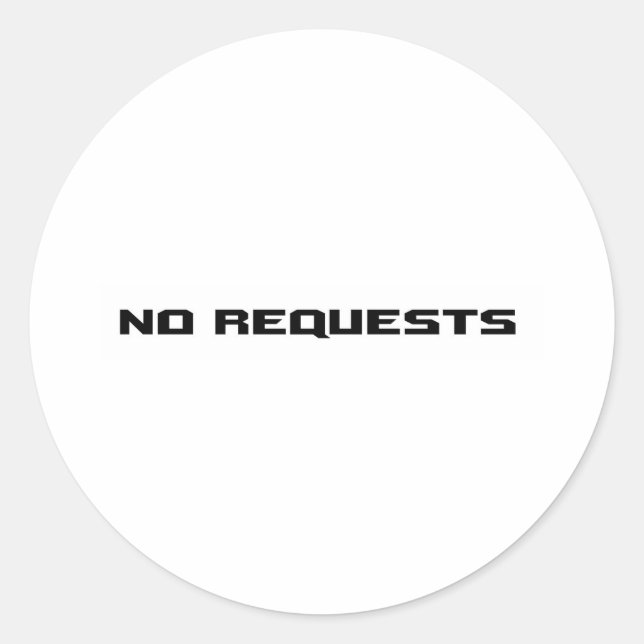 PEGATINA REDONDA NO HAY SOLICITUDES (Anverso)